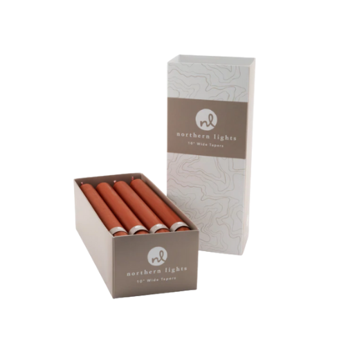 Candele A Candela Northern Lights – 2 Pezzi Premium, Colore Terra Cotta, Altezza 36,5 Cm Circa – Finitura Artigianale