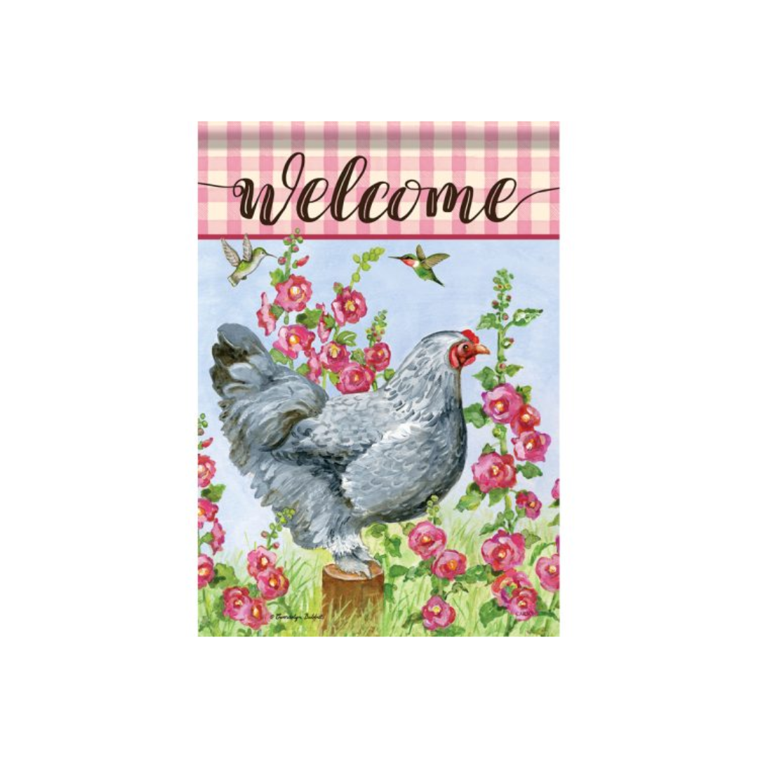 Gartenflagge „Welcome To Our Coop“ – 30,5 X 45,7 Cm, Doppelseitig, Jute, Witterungsbeständig, Für Hof & Terrasse